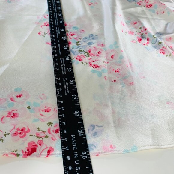 Pink K Floral Sleepwear Size L Satin Robe Nightgown Set Lace Trim Belted VTG Y2K - Picture 11 of 16